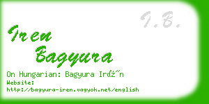 iren bagyura business card